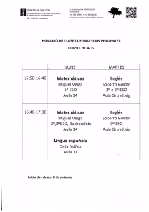 Horario Clases de Materias Pendentes