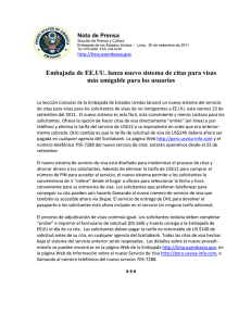 Embajada de EE.UU. lanza nuevo sistema de citas para