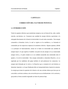 CAPITULO I CORRECCIÓN DEL FACTOR DE POTENCIA 1.1