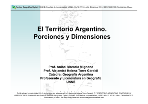 El Territorio Argentino. Porciones y Dimensiones