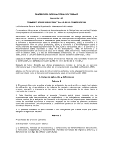 CONFERENCIA INTERNACIONAL DEL TRABAJO Convenio 167