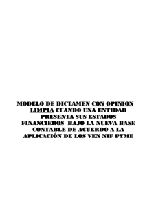 modelo de dictamen con opinion limpia cuando una entidad