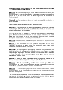 Reglamento de Funcionamiento del Ayuntamiento Pleno y de las