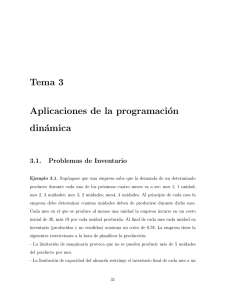 Tema 3 Aplicaciones de la programación dinámica