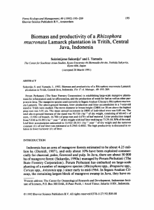 Biomass and productivity of a Rhizophora mucronata Lamarck