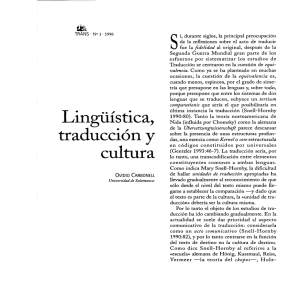 Lingüistica, traducción y cultura - Trans