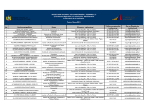 No. Nombres y Apellidos Cargo Dirección institucional Teléfono y