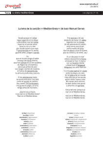 La letra de la canción Mediterráneo>> de Joan Manuel Serrat:
