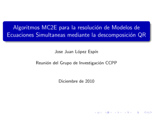 Algoritmos MC2E para la resolución de Modelos de Ecuaciones