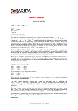 F-3 Carta de despido: faltas de puntualidad o de asistencia al