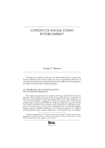 Conducta social como intercambio. Homans, George C. (REIS Nº 85