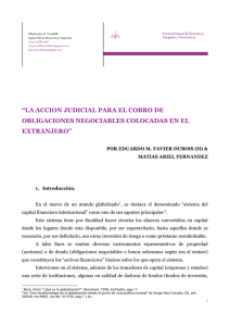 la accion judicial para el cobro de obligaciones negociables