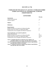 sección au 706 párrafos de énfasis en un asunto y párrafos sobre