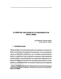 DEL EDUCADOR EN El PENSAMIENTO DE PAULO FREIRE