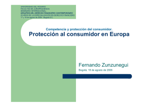 Competencia y protección del consumidor. Protección al
