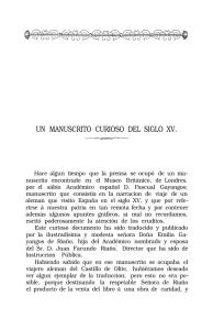UN MANUSCRITO CURIOSO DEL SIGLO XV
