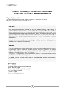 Sindrome serotonérgico por sobredosis de paroxetina