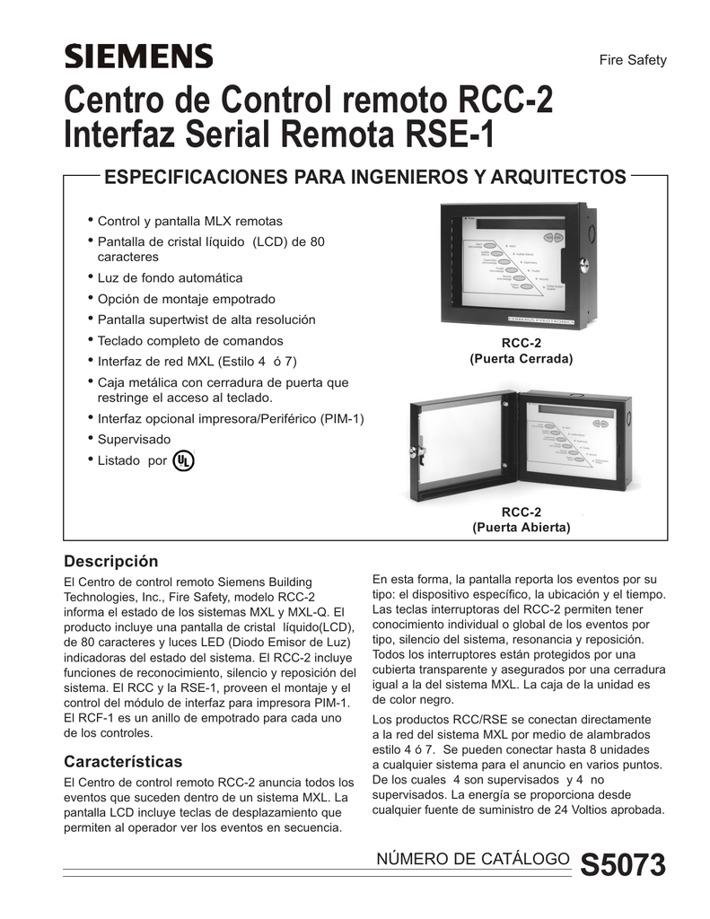 Centro de Control remoto RCC-2 Interfaz Serial Remota