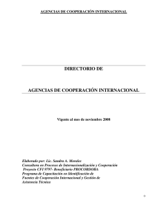 DIRECTORIO DE AGENCIAS DE COOPERACIÓN INTERNACIONAL