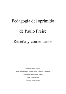 Pedagogía del oprimido de Paulo Freire Reseña y