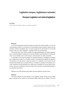 Legislación europea y legislaciones nacionales European