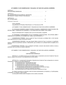 ley número 174 de conservacion y vigilancia de tasco de alarcon