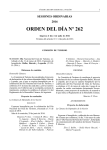 orden del día nº 262 - Cámara de Diputados
