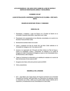 ACTA DE REUNIÓN NO. 3 DEL NODO COSTA CARIBE DE LA RED