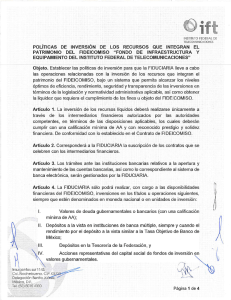 Políticas de Inversión del Fideicomiso