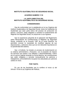 Acuerdo No. 1118 - Instituto Guatemalteco de Seguridad Social