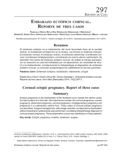 Resumen Cornual ectopic pregnancy. Report of three cases Summary