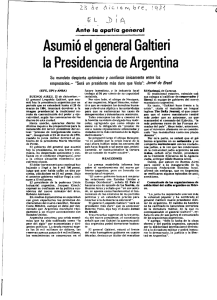 Asumió el general Galtieri la Presidencia de Argentina