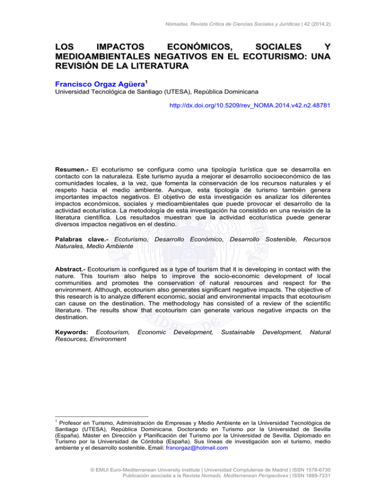 Los Impactos Económicos, Sociales Y Medioambientales Negativos