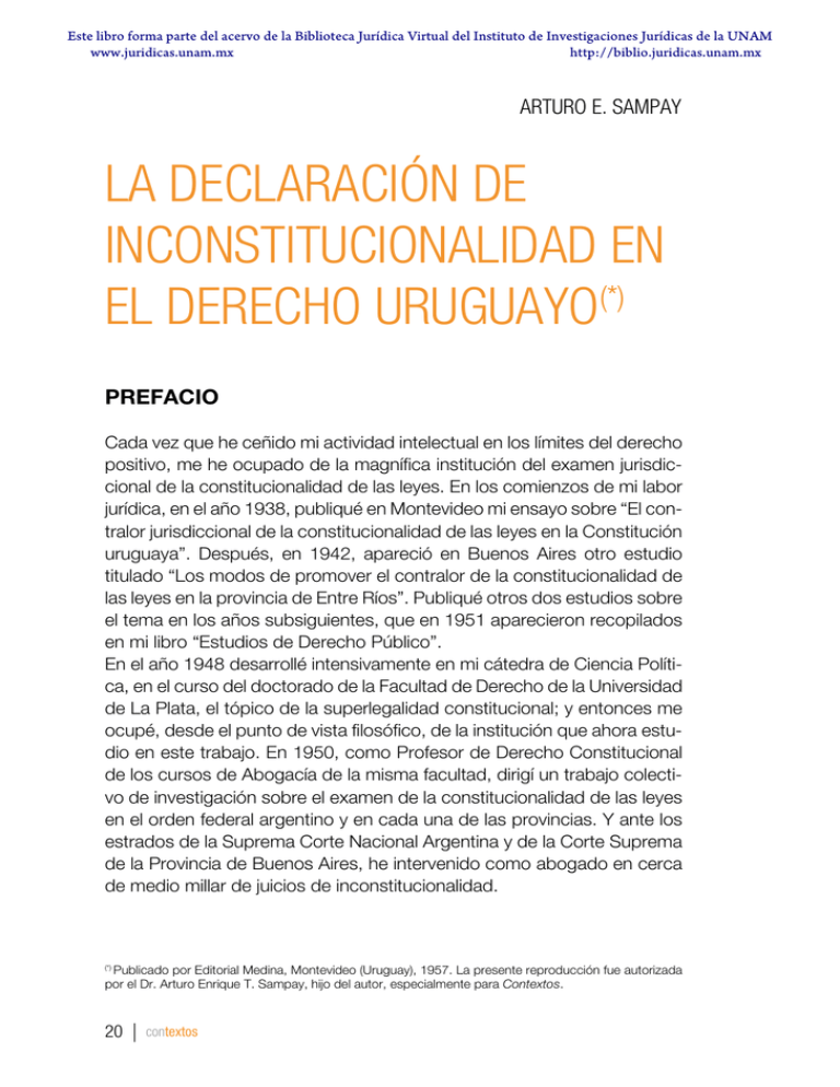 LA DECLARACIóN DE INCoNSTITuCIoNALIDAD EN EL