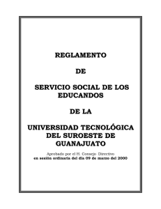 REGLAMENTO DE SERVICIO SOCIAL DE LOS EDUCANDOS DE