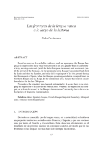 Las fronteras de la lengua vasca a lo largo de la historia