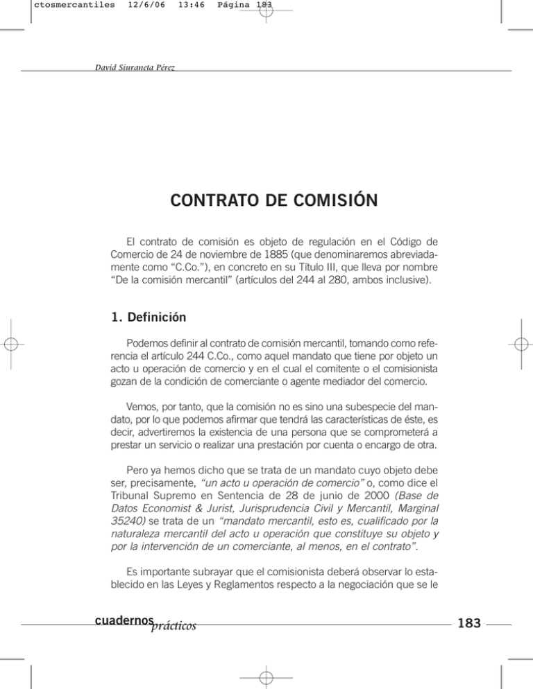 Contrato De ComisiÓn 1835