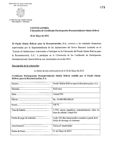 Convocatoria Colocación de Certificado Participación