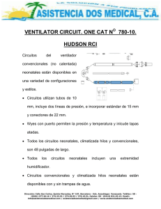 ventilator circuit. one cat n 780-10. hudson rci