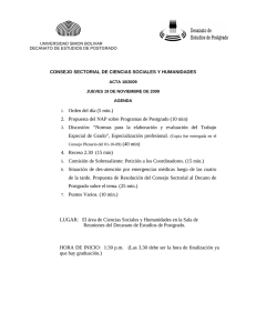 agenda acta 10 2009 sectorial - Decanato de Estudios de Postgrado