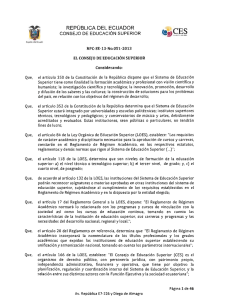Regimen Acad&eacute;mico