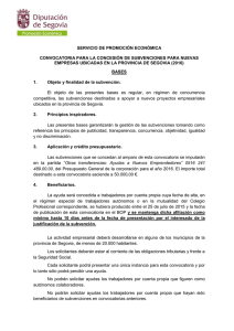 Bases de convocatoria - Diputación de Segovia
