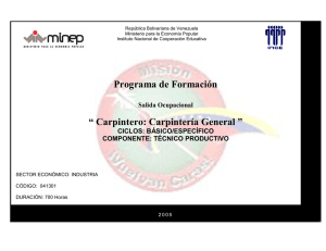 Programa Carpintero Carpintería General