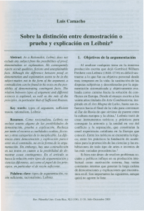 Luis Camacho. Sobre la distinción entre demostración o prueba y