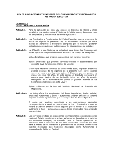 ley de jubilaciones y pensiones de los empleados