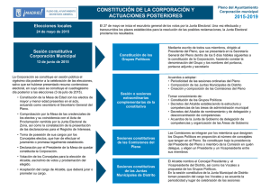 constitución de la corporación y actuaciones posteriores 2015-2019