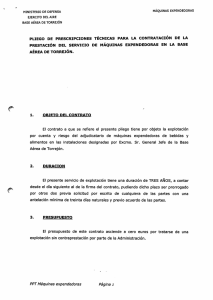 prestación del servicio de máquinas expendedoras en la base