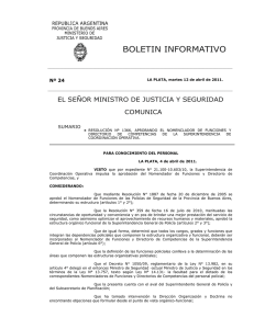 Nº 24 - Ministerio de Seguridad Provincia de Buenos Aires