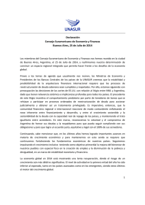 Declaración Consejo Suramericano de Economía y Finanzas