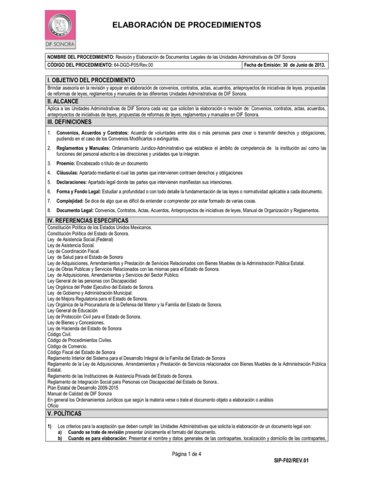 ELABORACIÓN DE PROCEDIMIENTOS